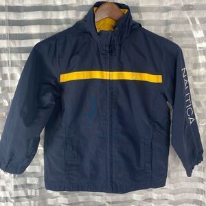 Nautica Navy/Yellow Hooded Zip Up Jacket